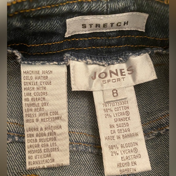 Jones Sport stretch denim blue jean skirt sz 8 GUC - Picture 9 of 12